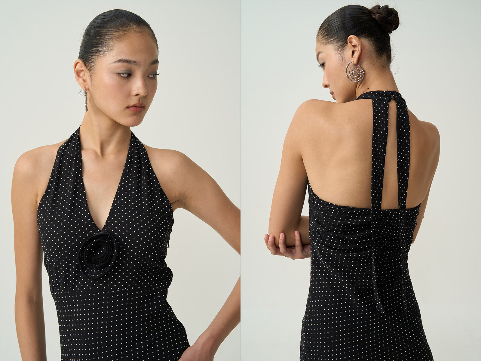 Dot Dress Lines Look Sharper in OTHER STORE's Zoe Halter Shape