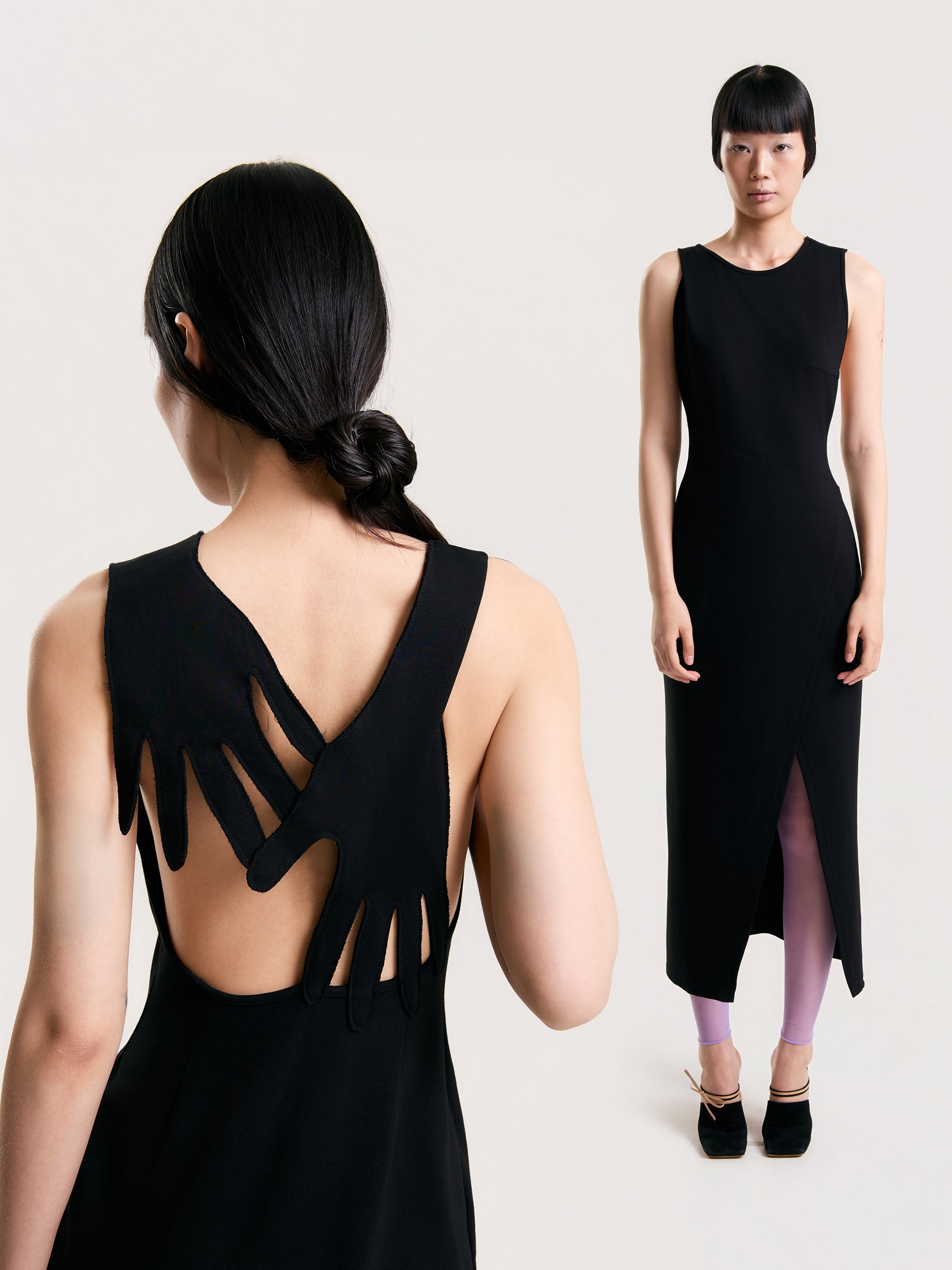 The Black Midi Dress That Gives Cocktail Dressing a Sharper Point of View
