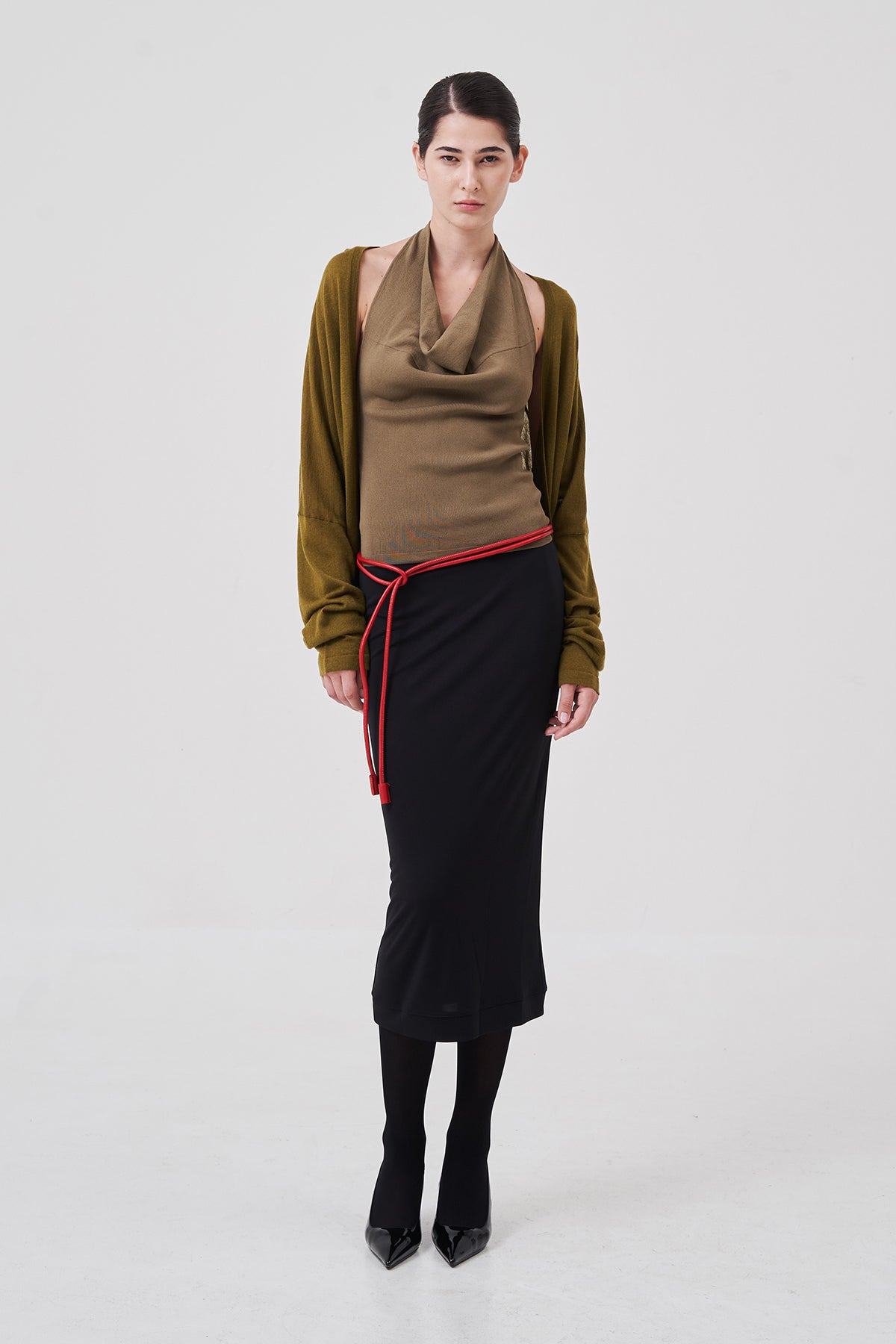Inès Flow Cardigan Moss Green