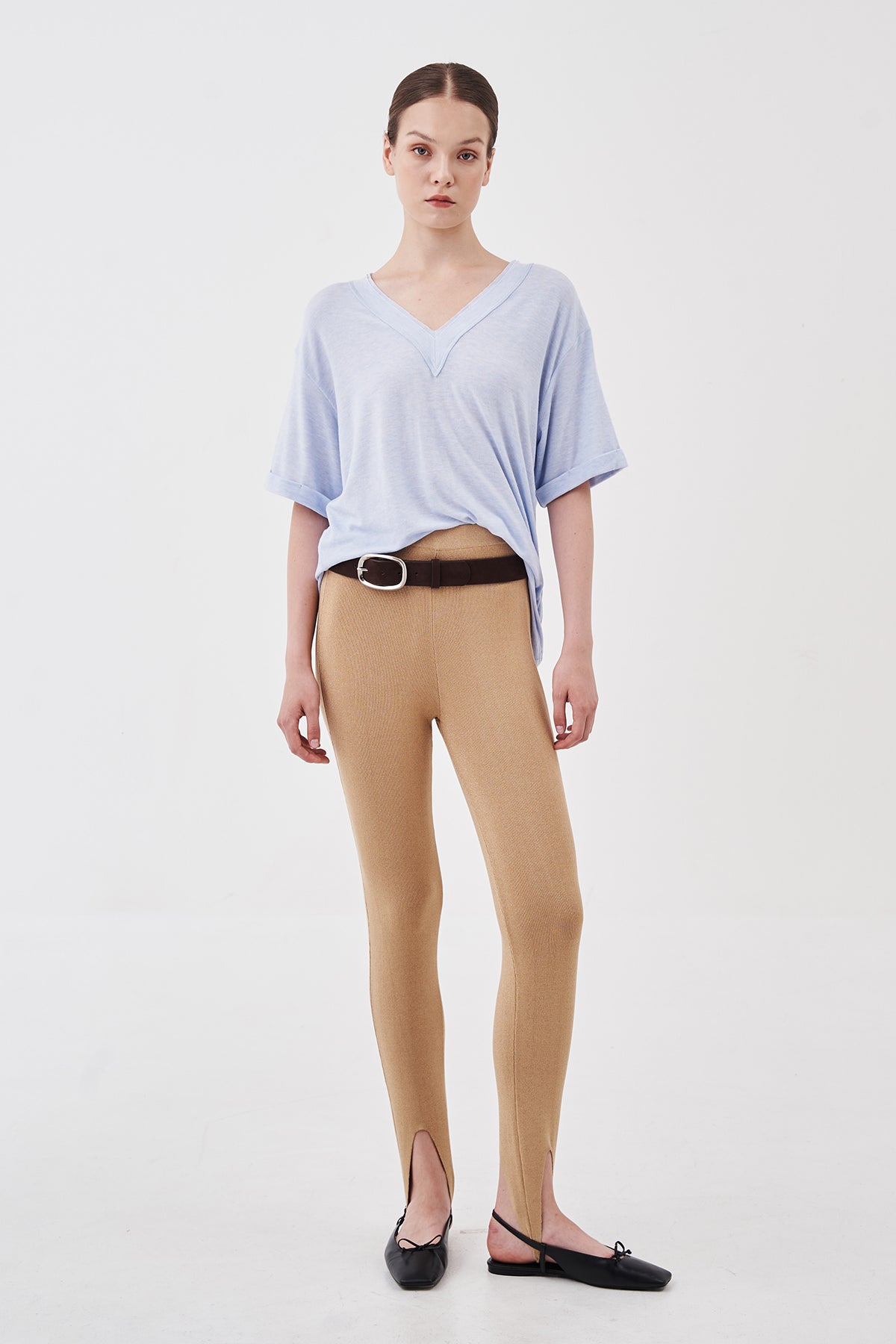 Ella Relaxed V-Neck Tee Glacier Blue