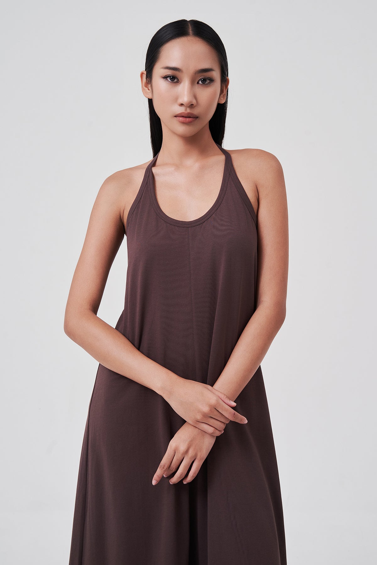 Élodie Racerback Maxi Dress Mocha Earth