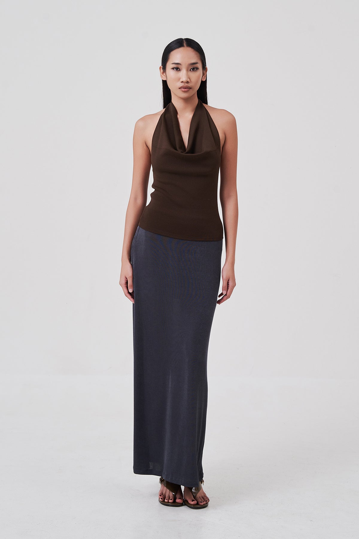 OTHER STORE Margaux Convertible Top 2-Way Wear Knit Top Truffle Brown