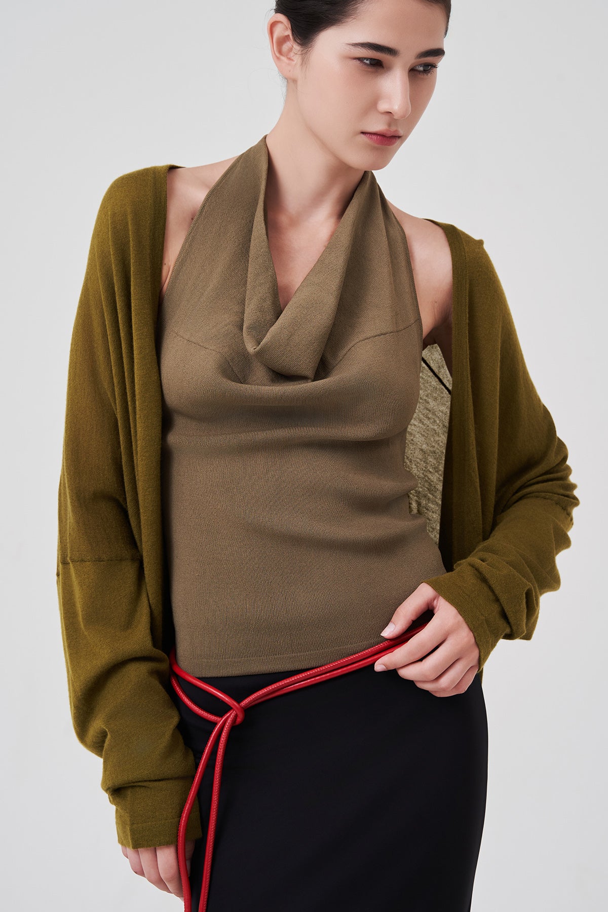 Inès Flow Cardigan Moss Green