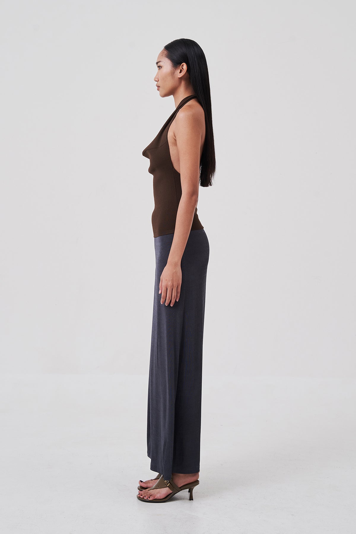 Margot A-Line Maxi Skirt Ink Blue Gray
