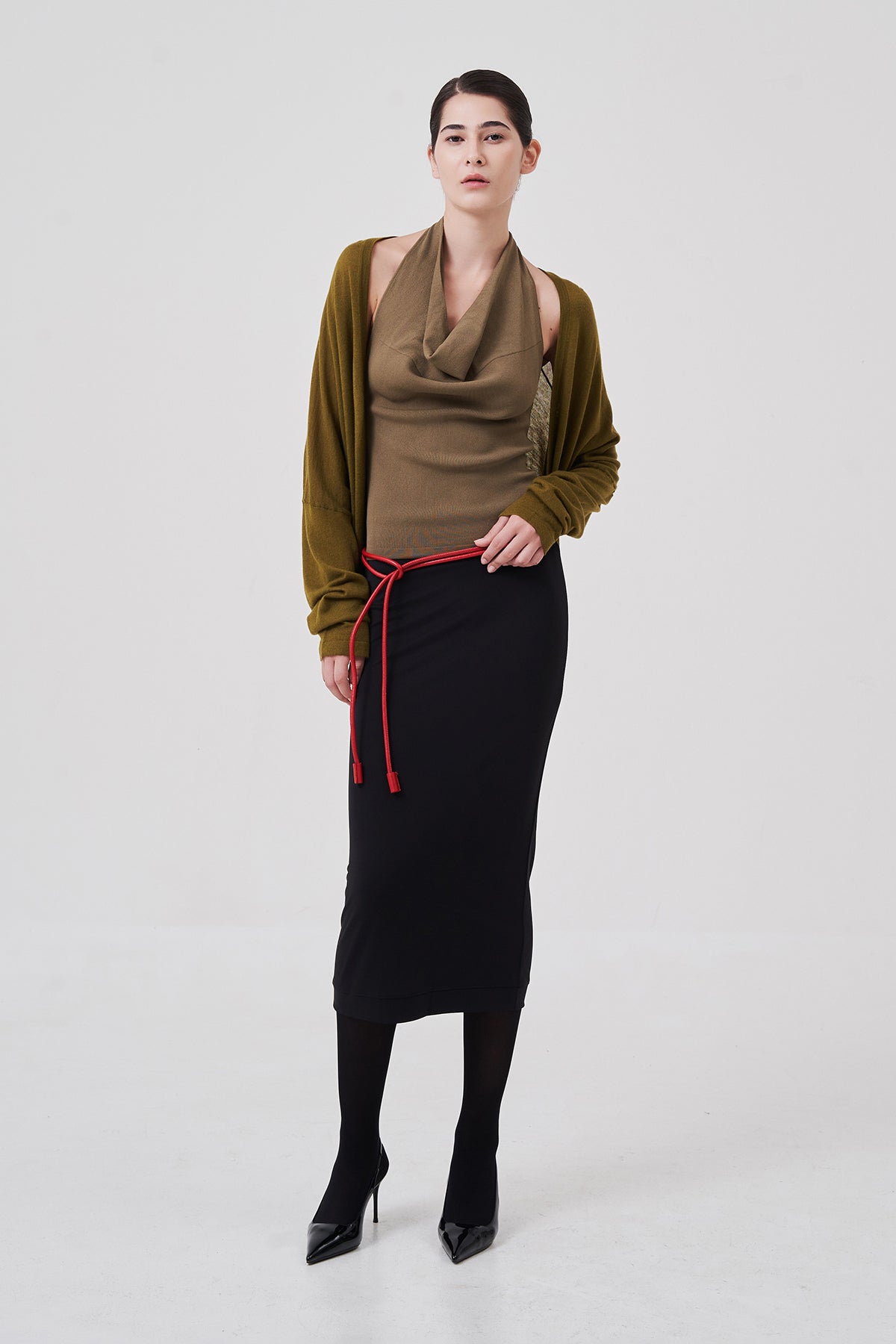 Inès Flow Cardigan Moss Green