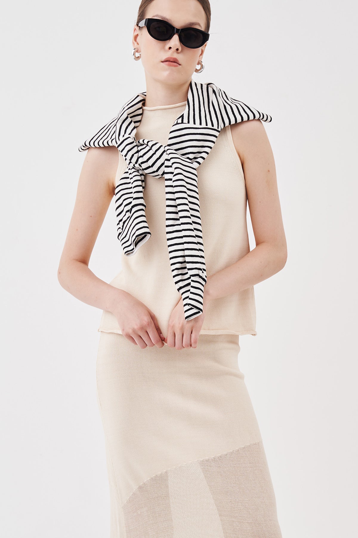 Delphine Sleeveless Knit Top Oat Beige