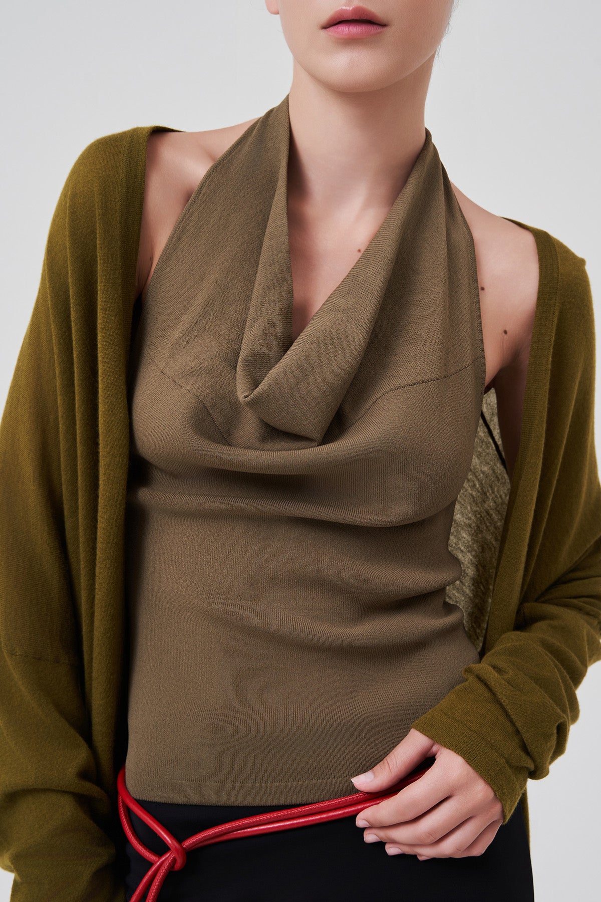 Inès Flow Cardigan Moss Green
