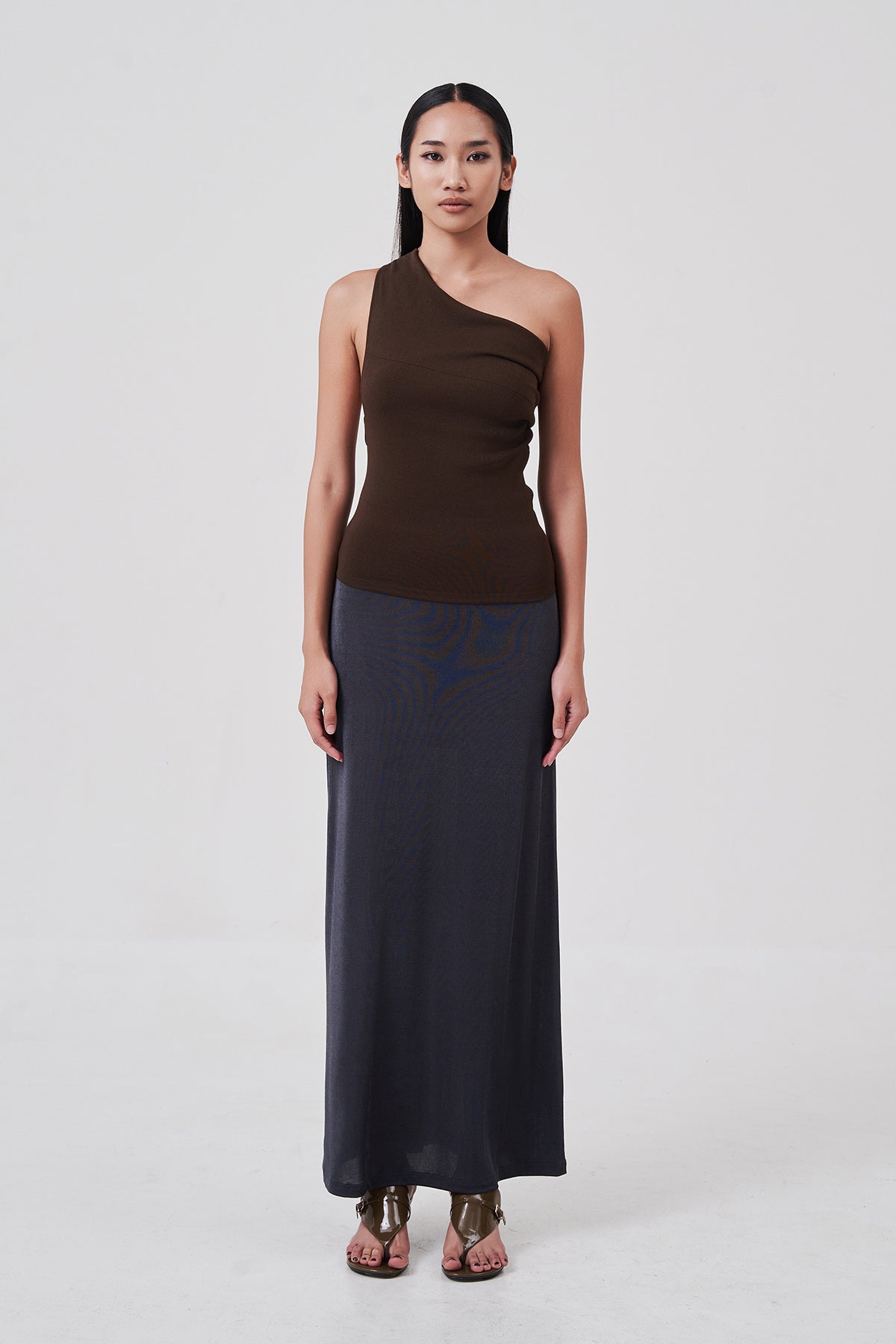 Margot A-Line Maxi Skirt Ink Blue Gray