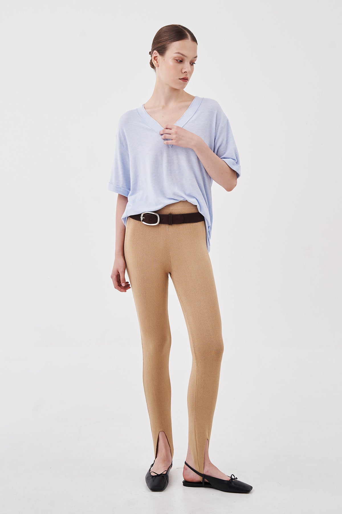 Ella Relaxed V-Neck Tee Glacier Blue