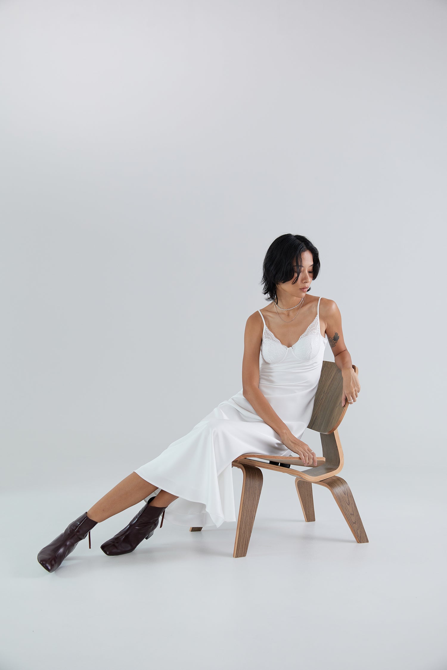 OTHER STORE Seraphine White Lace Cami Maxi Dress with Open Back