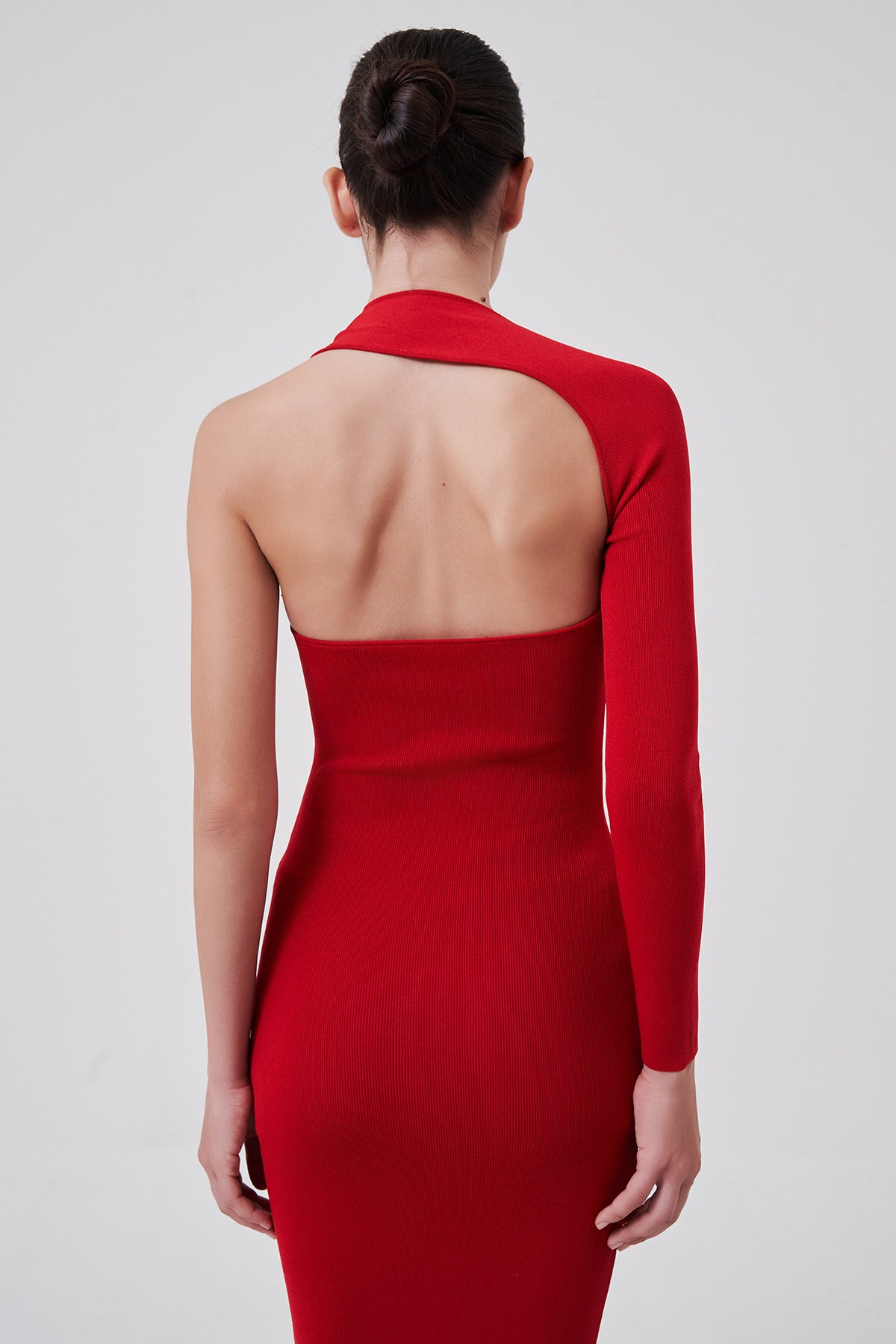 Elyse One-Shoulder Maxi Dress Crimson Flame