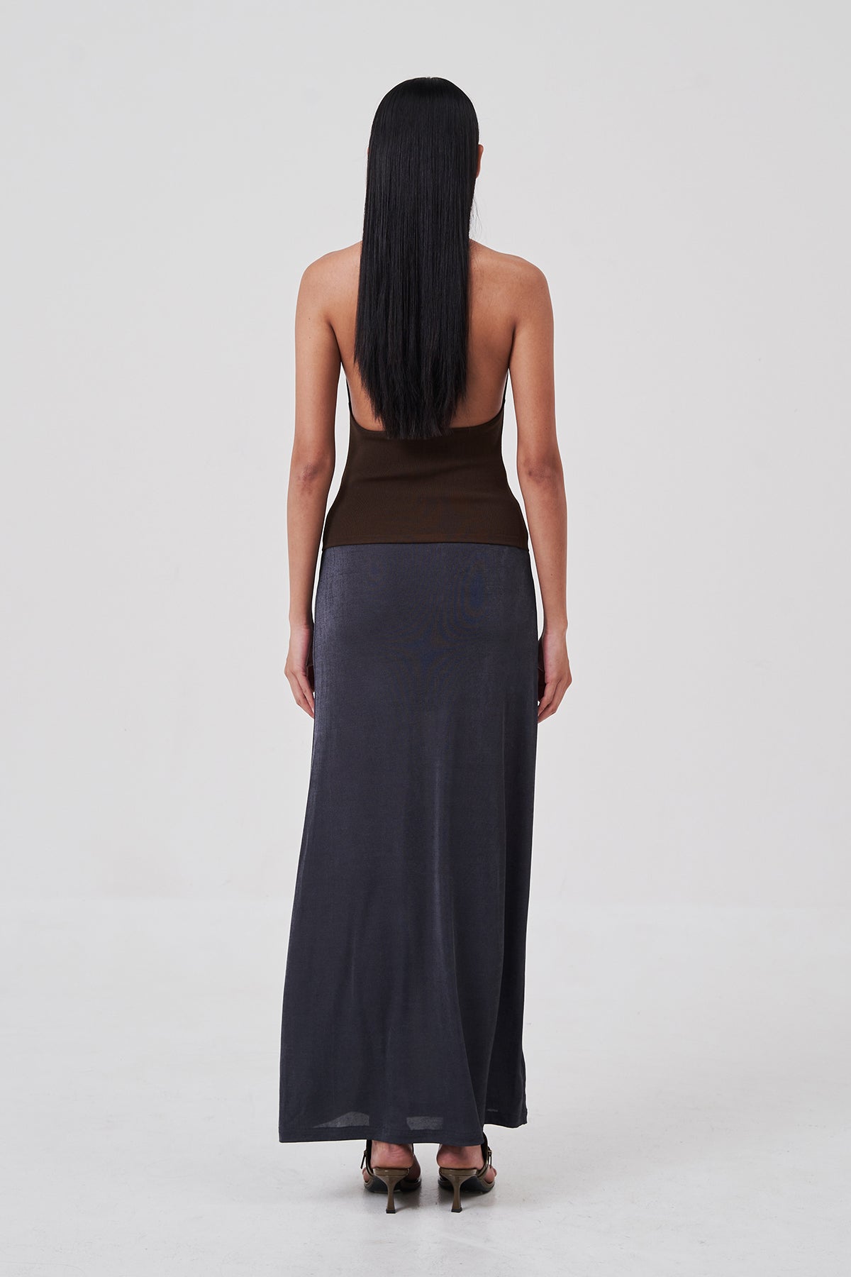 Margot A-Line Maxi Skirt Ink Blue Gray
