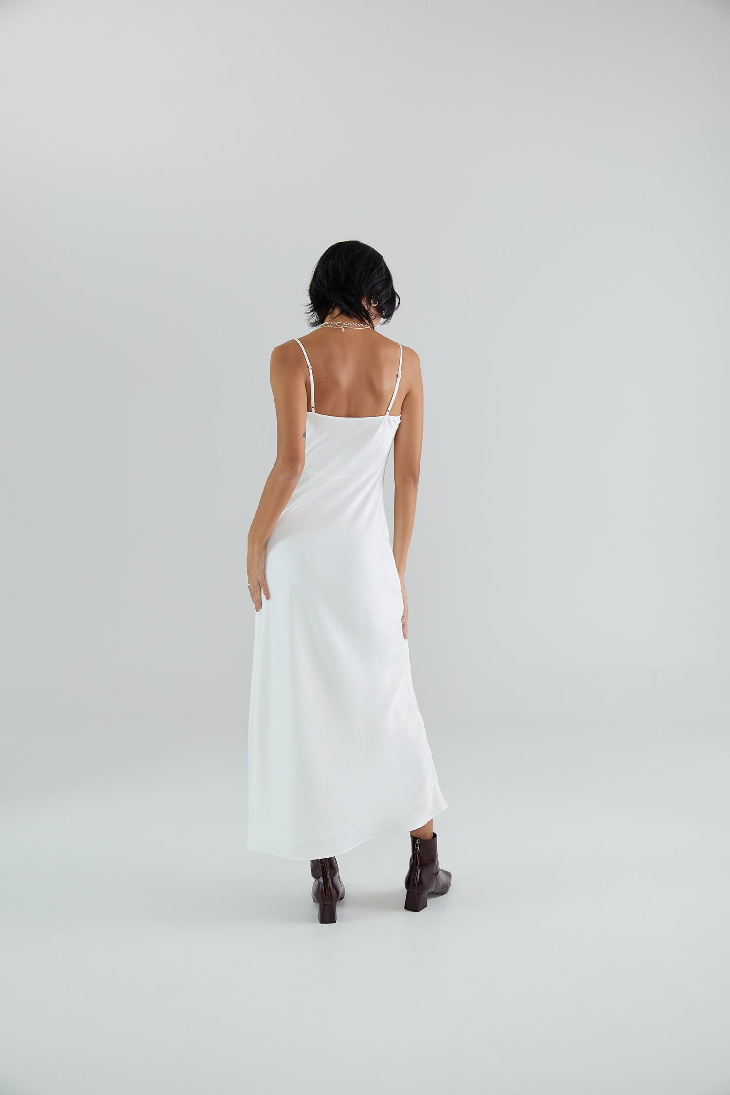OTHER STORE Seraphine White Lace Cami Maxi Dress with Open Back
