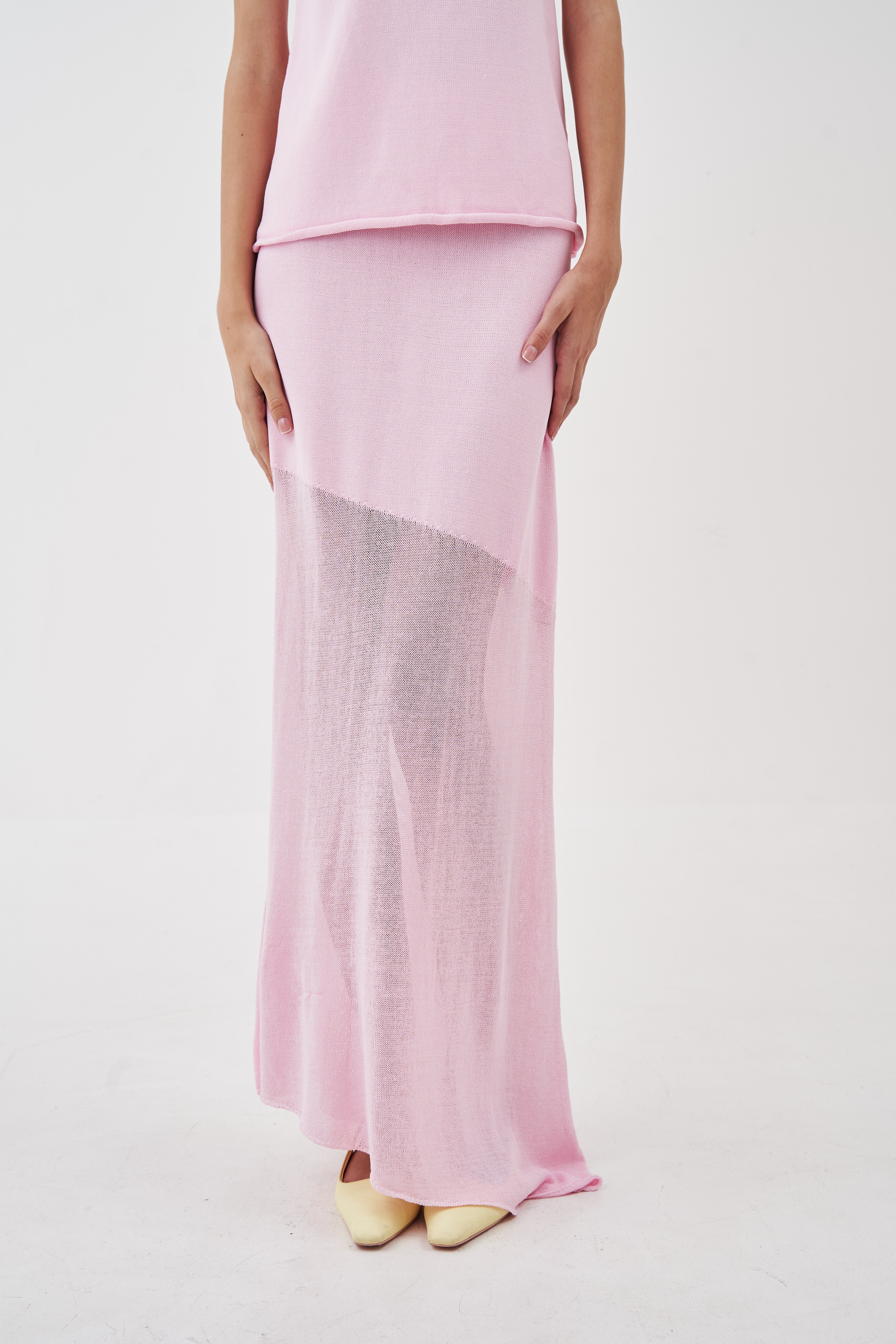 Delphine Gradient Asymmetrical Skirt Pink