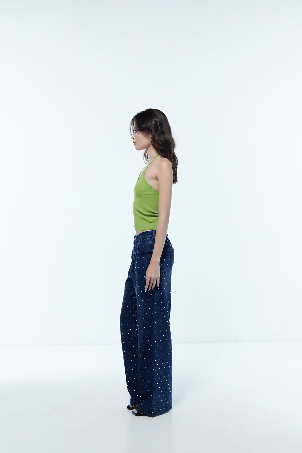Zadie Halter Knit Tank Lime Sprout