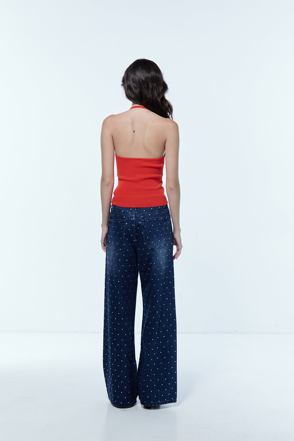 Zadie Halter Knit Tank Crimson Flame