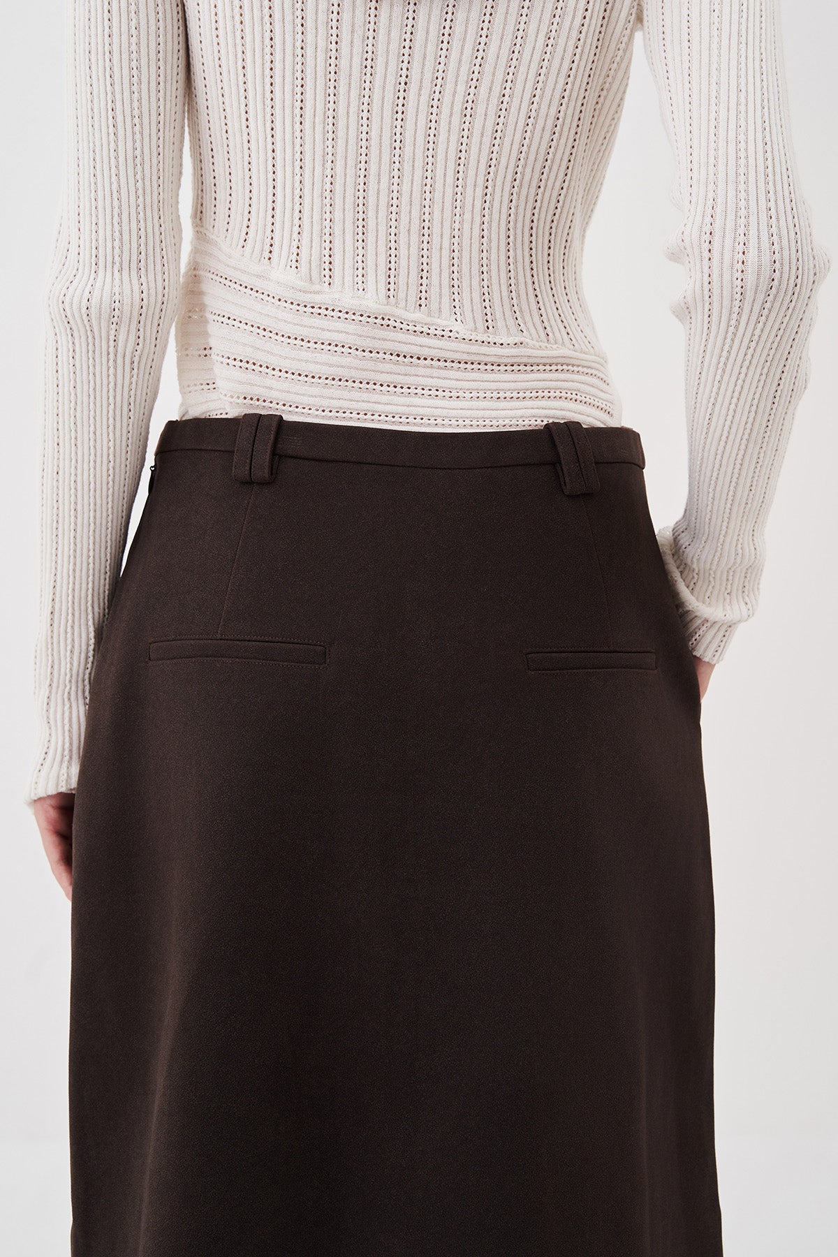 Alina Suede Pleated Skirt