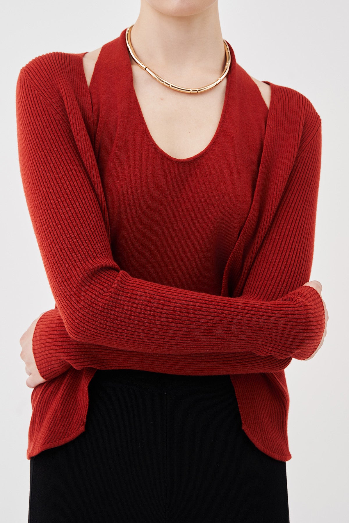 Naya Knit Twinset Rust Red