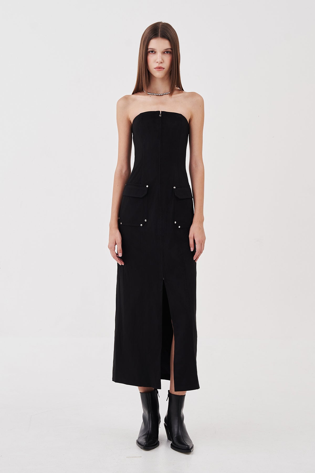 Alina Strapless Midi Dress