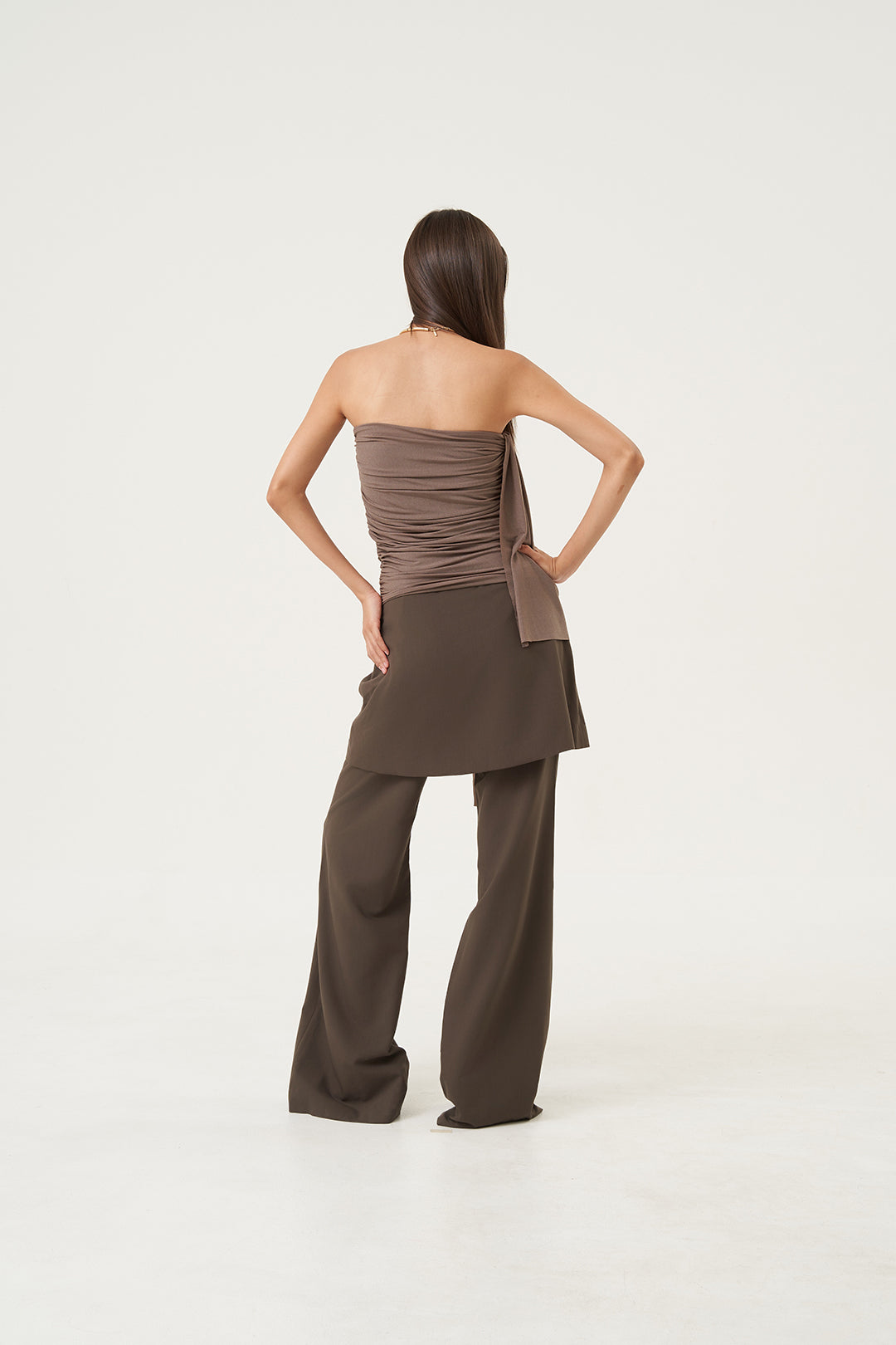 Coira Draped Mini Skirt Dusty Cocoa