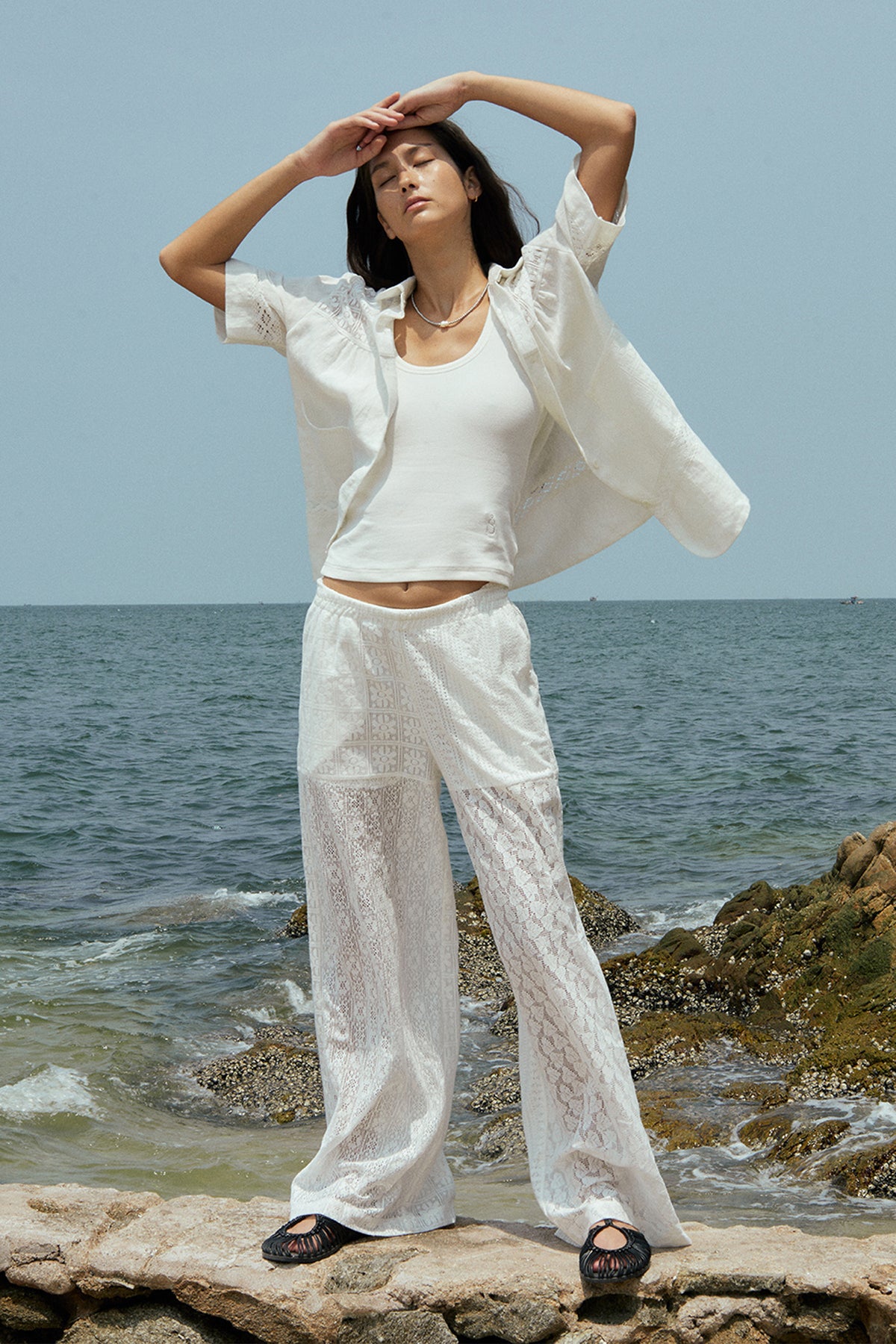 Calista Lace Panel Trousers