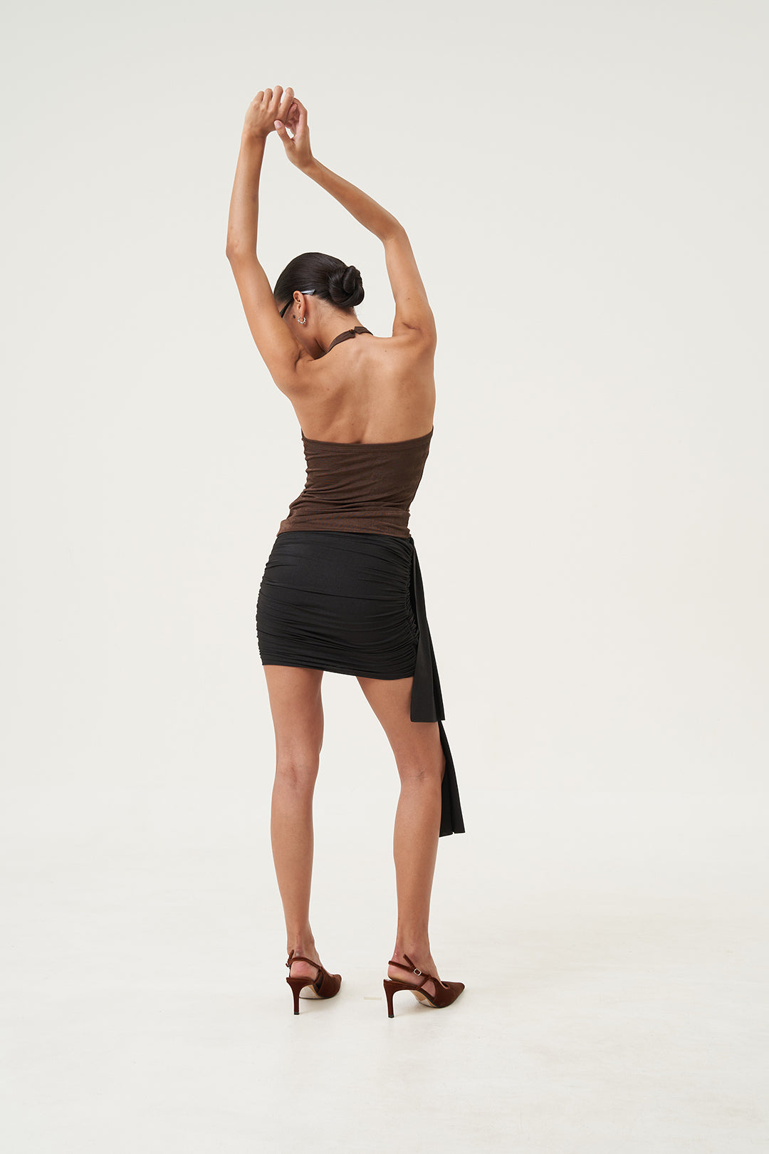 Coira Draped Mini Skirt Black