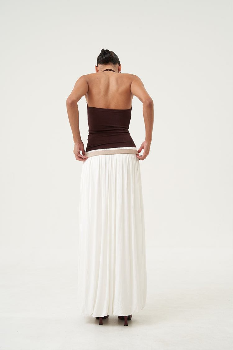 Solange Pleated Maxi Skirt Ivory