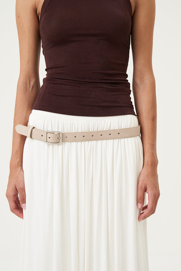 Solange Pleated Maxi Skirt Ivory