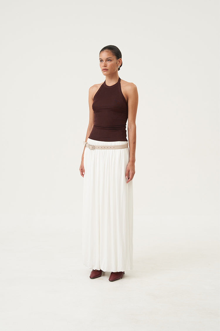 Solange Pleated Maxi Skirt Ivory