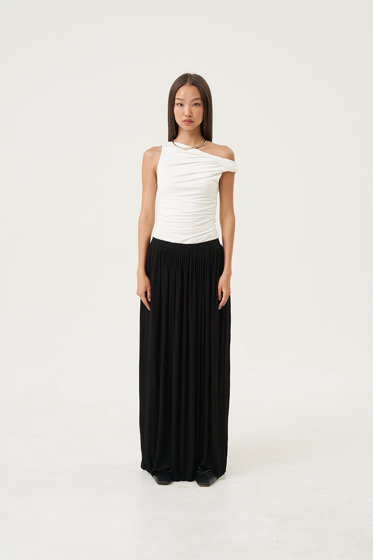 Solange Pleated Maxi Skirt Black