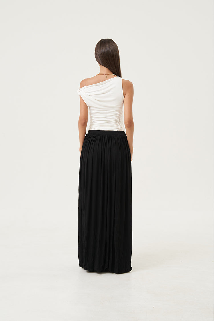 Solange Pleated Maxi Skirt Black