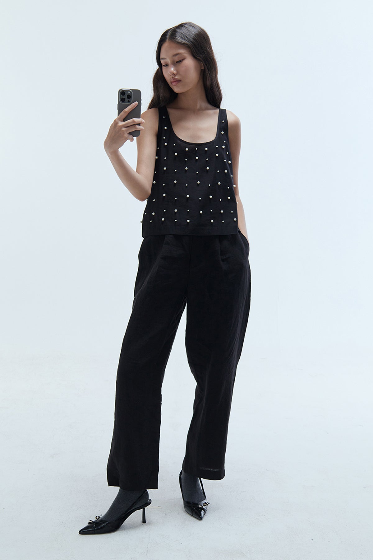 Amal Linen Wide-Leg Pants