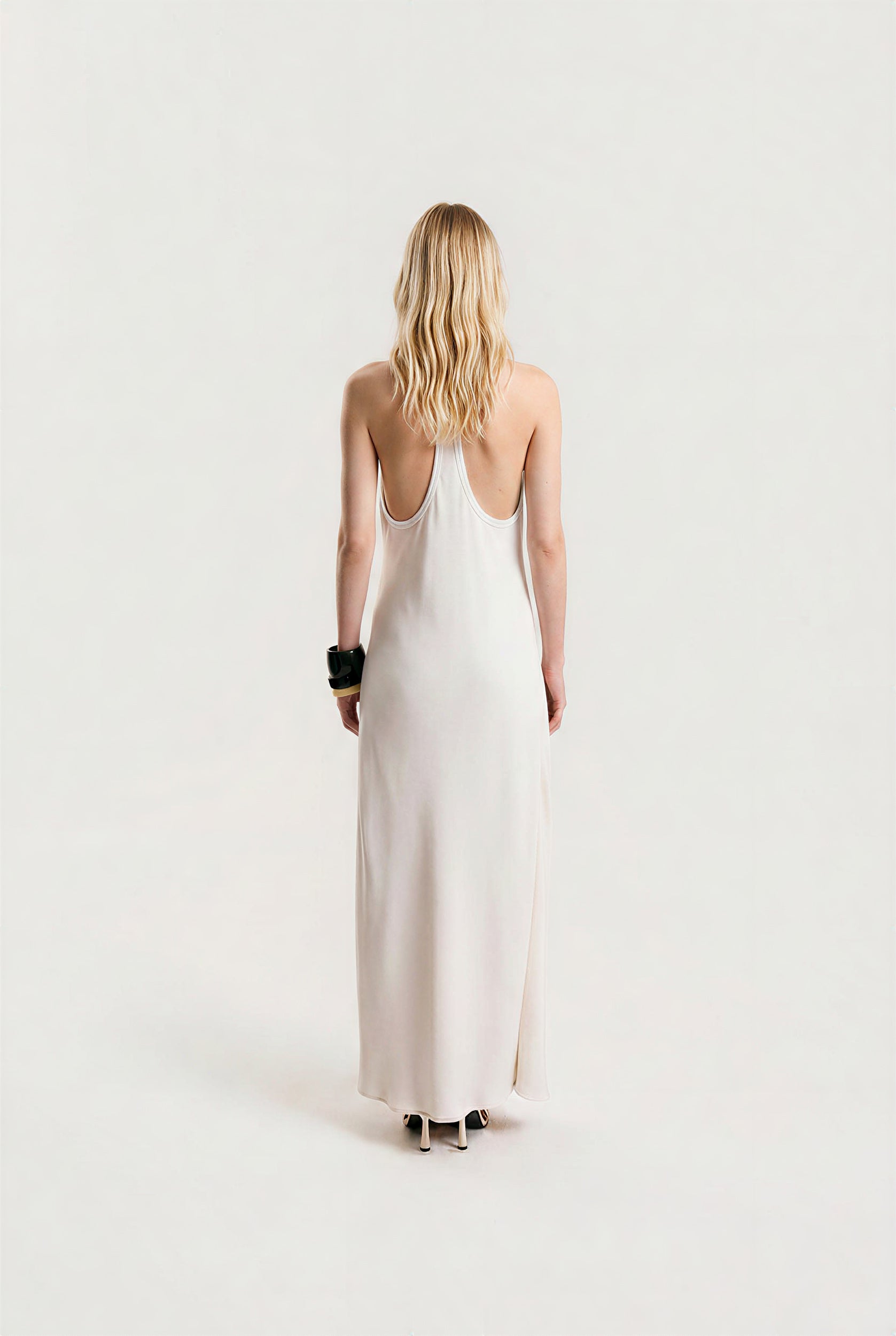 OTHER STORE Noemi Racerback Open-Back Maxi Dress in Ivory