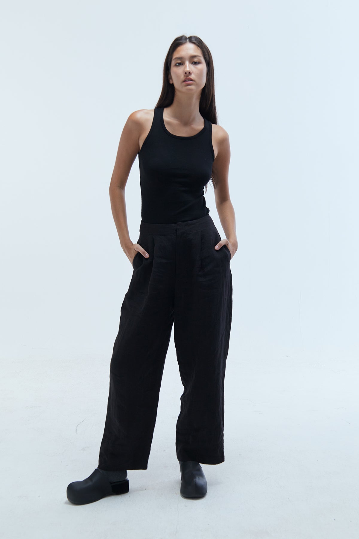 Amal Linen Wide-Leg Pants
