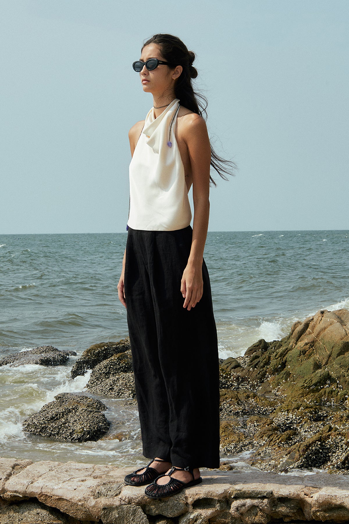 Amal Linen Wide-Leg Pants