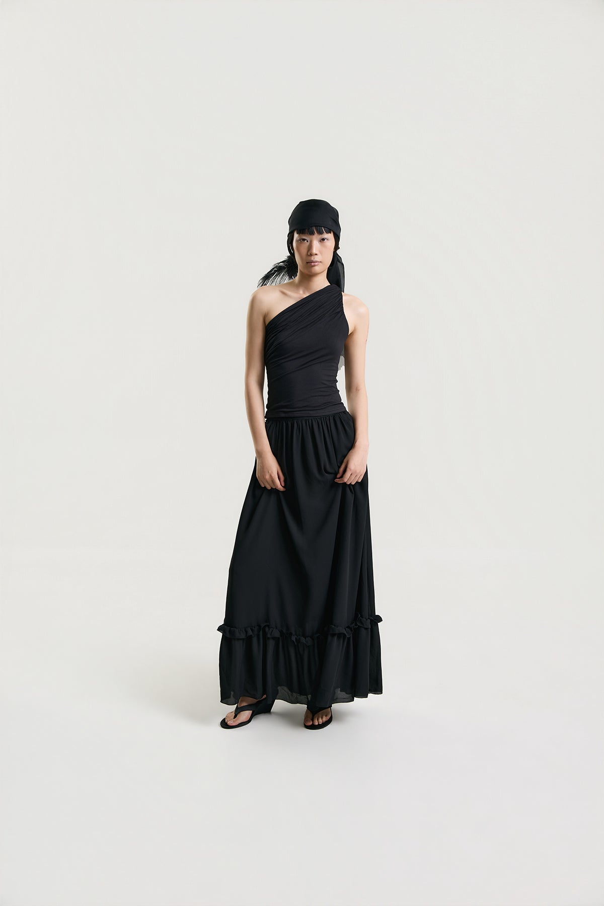 OTHER STORE Aria Ruffle Maxi Skirt in Black
