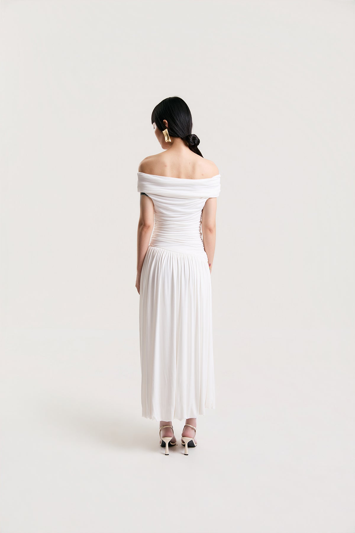 OTHER STORE Aura Convertible Off-Shoulder Maxi Dress in White