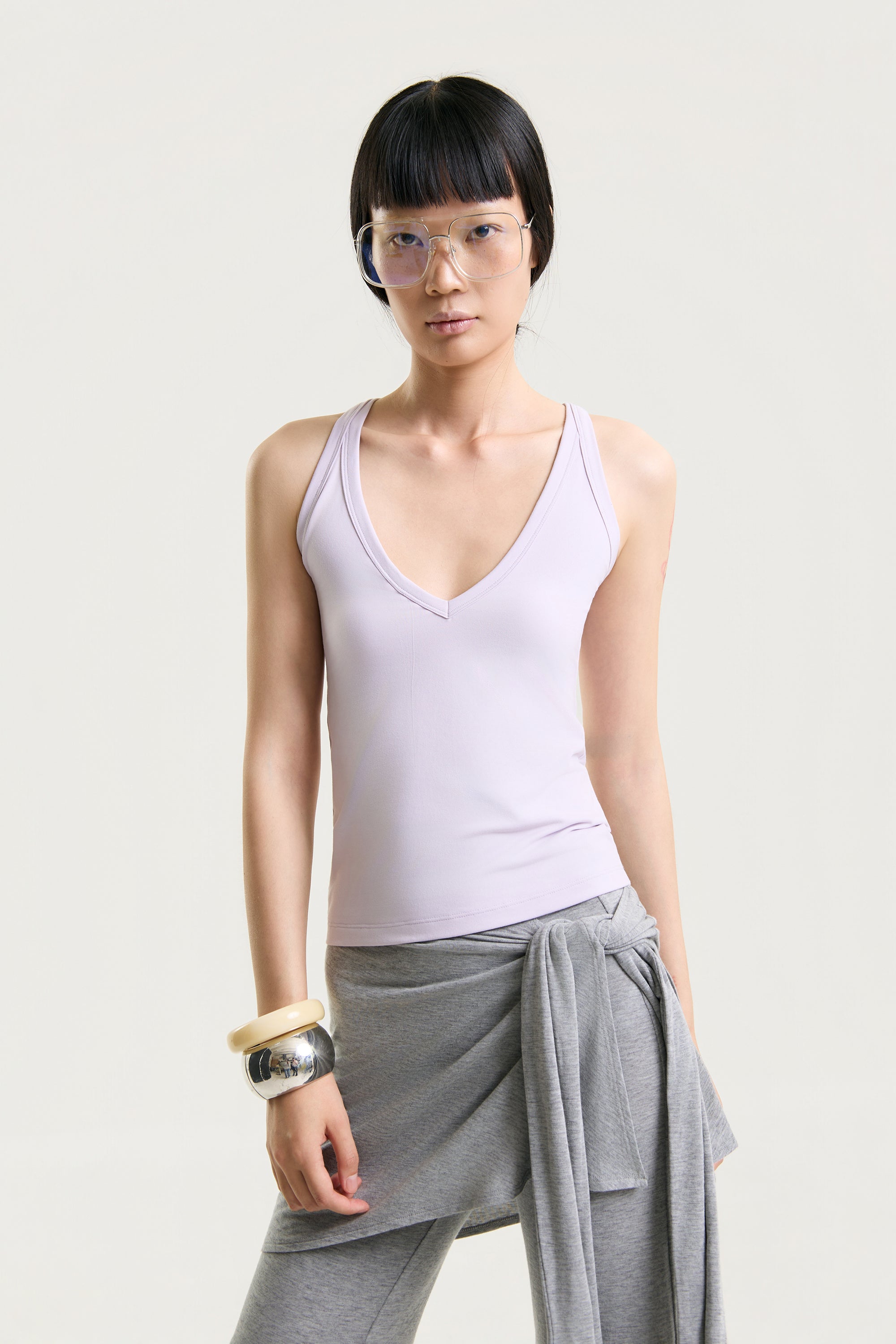 OTHER STORE Aveline Sculpt Tank in Soft Lilac