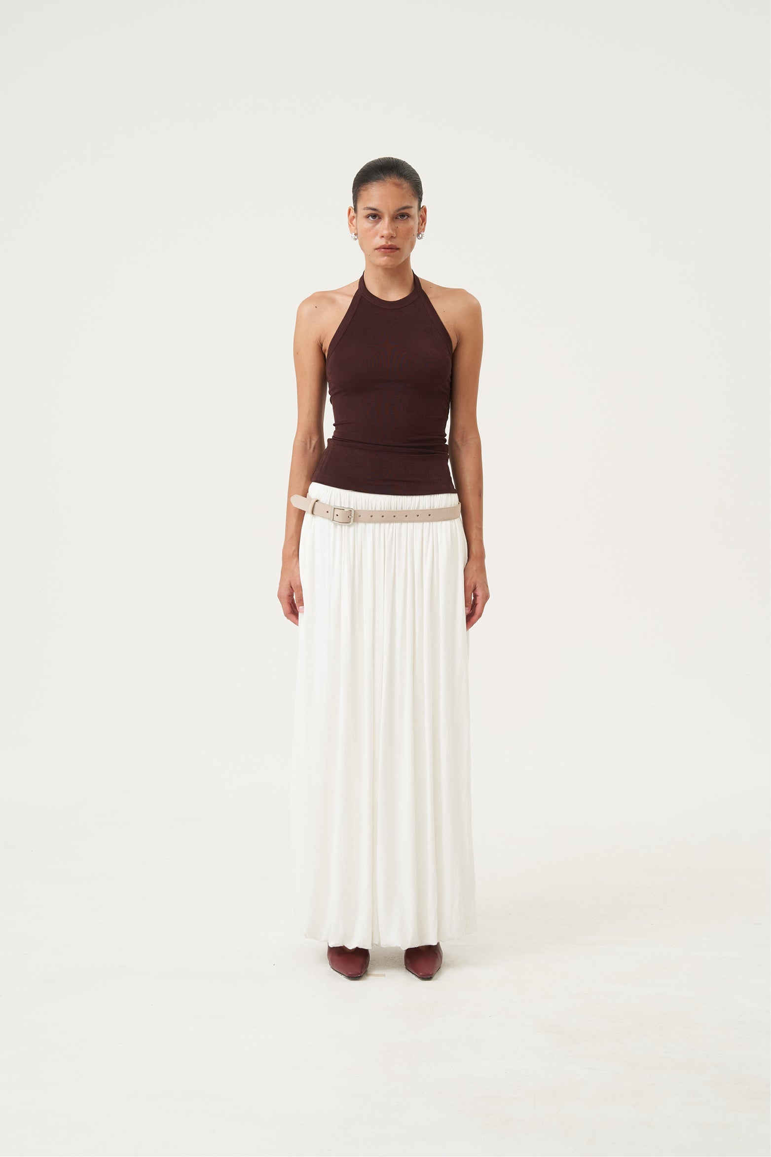 Camryn Halter Knit Top Mulberry Cocoa