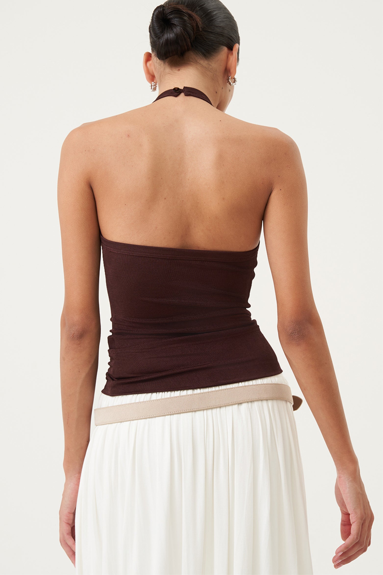 Camryn Halter Knit Top Mulberry Cocoa
