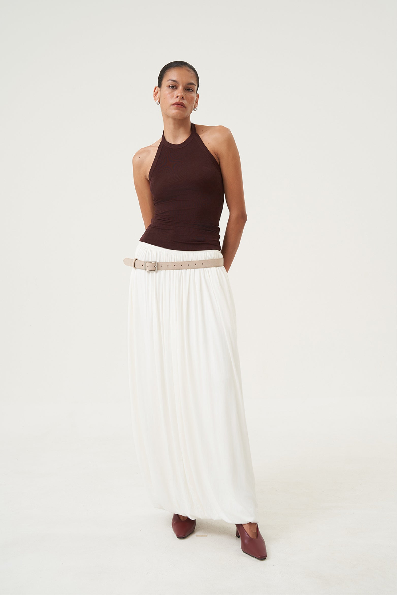Camryn Halter Knit Top Mulberry Cocoa