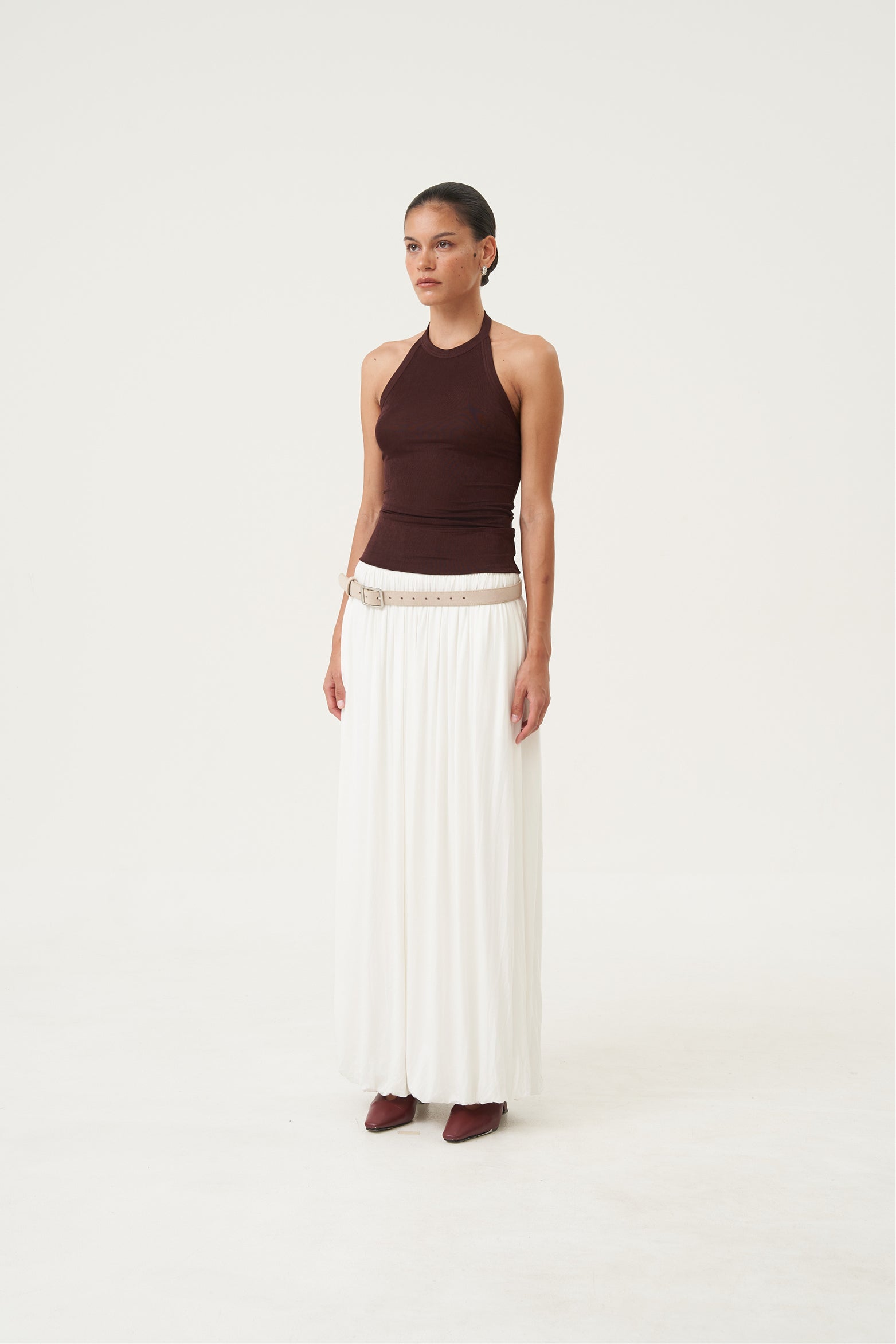 Camryn Halter Knit Top Mulberry Cocoa