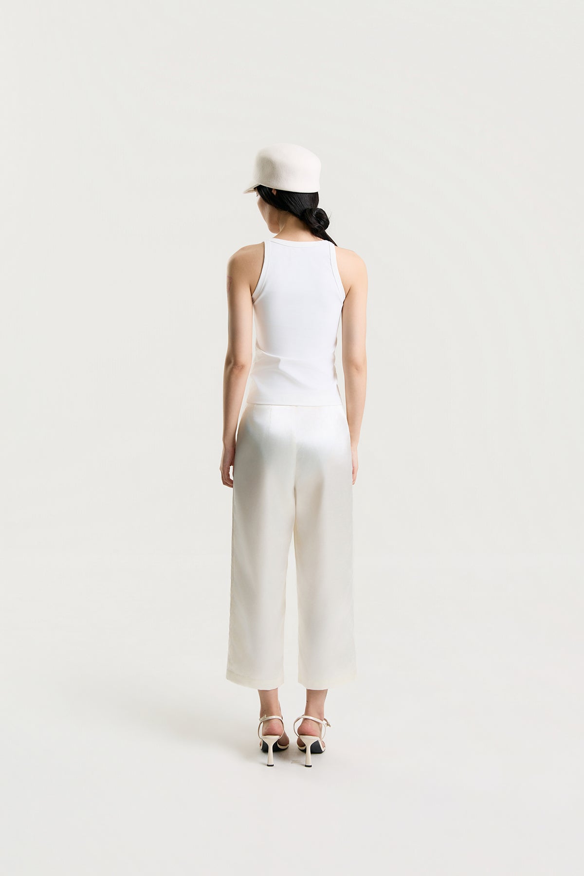 OTHER STORE Daria Straight-Leg Satin Pants in Ivory