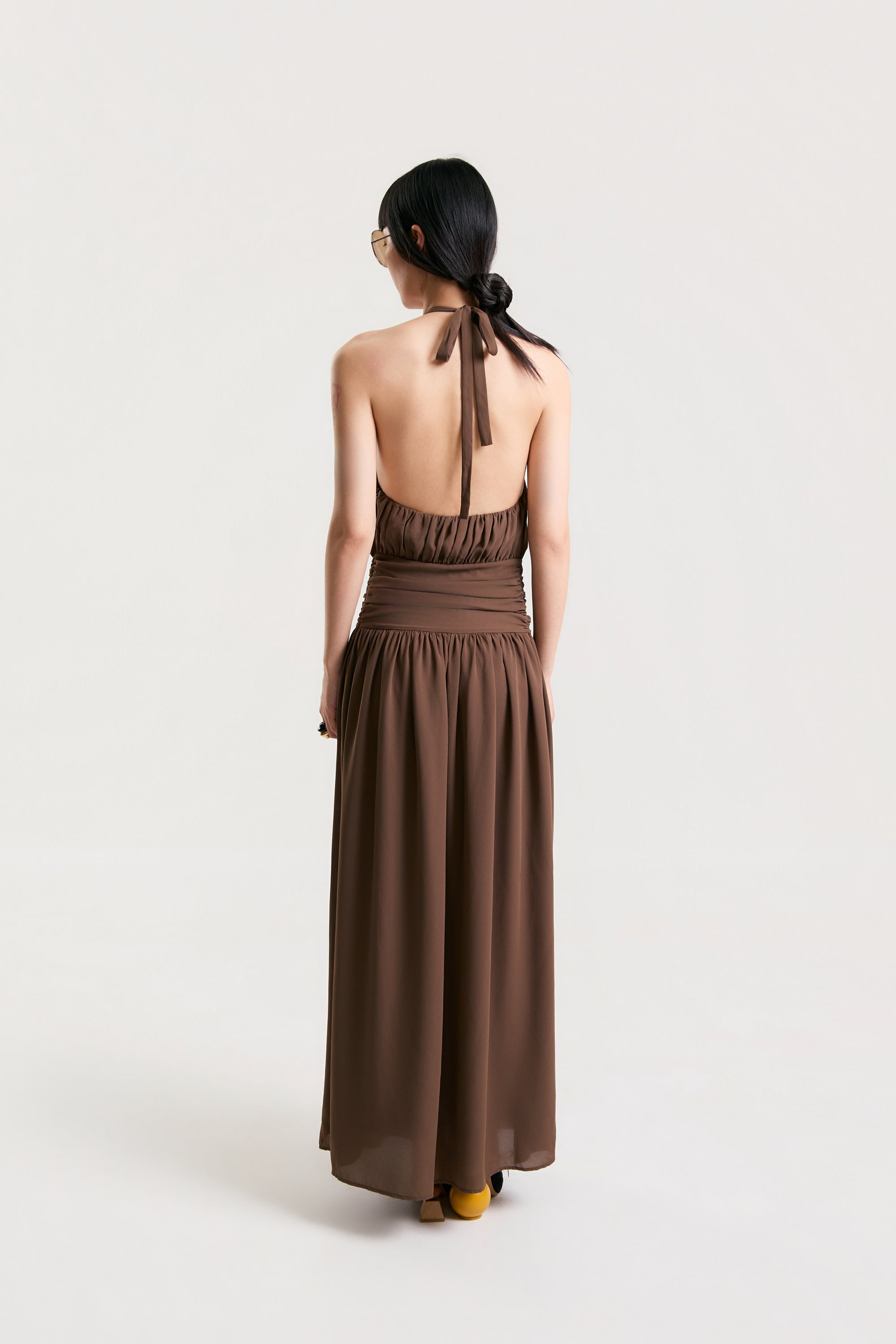 OTHER STORE Dune Halter Gathered Maxi Dress