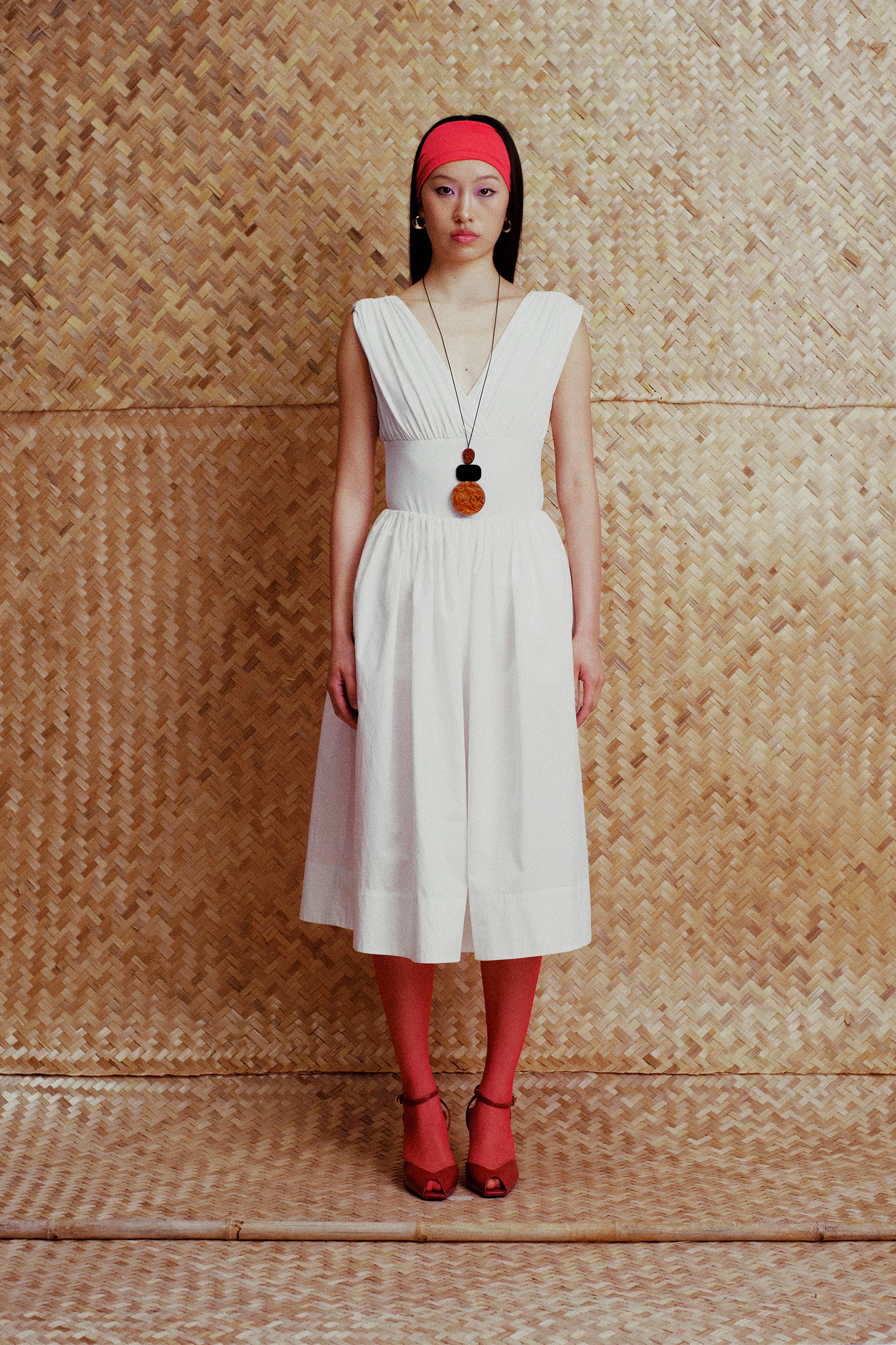 Elara Deep V Bodysuit White