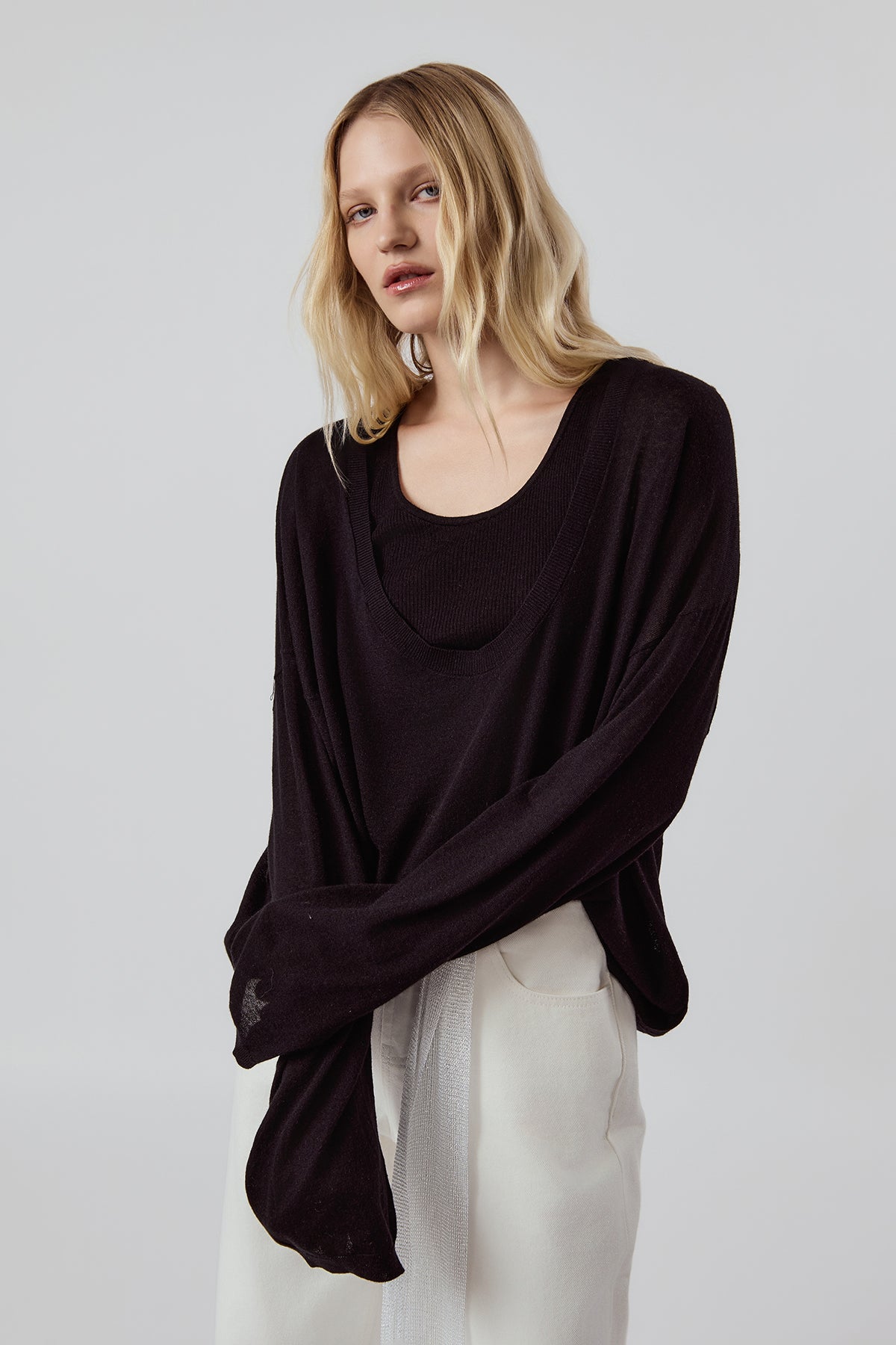 Other Store Elara Layered Knit Set in Black