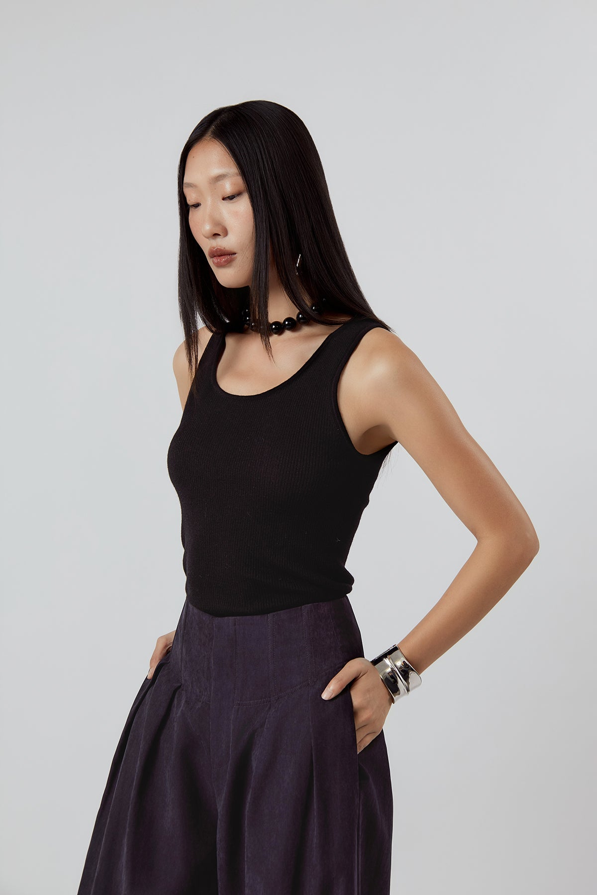 Other Store Elara Layered Knit Set in Black