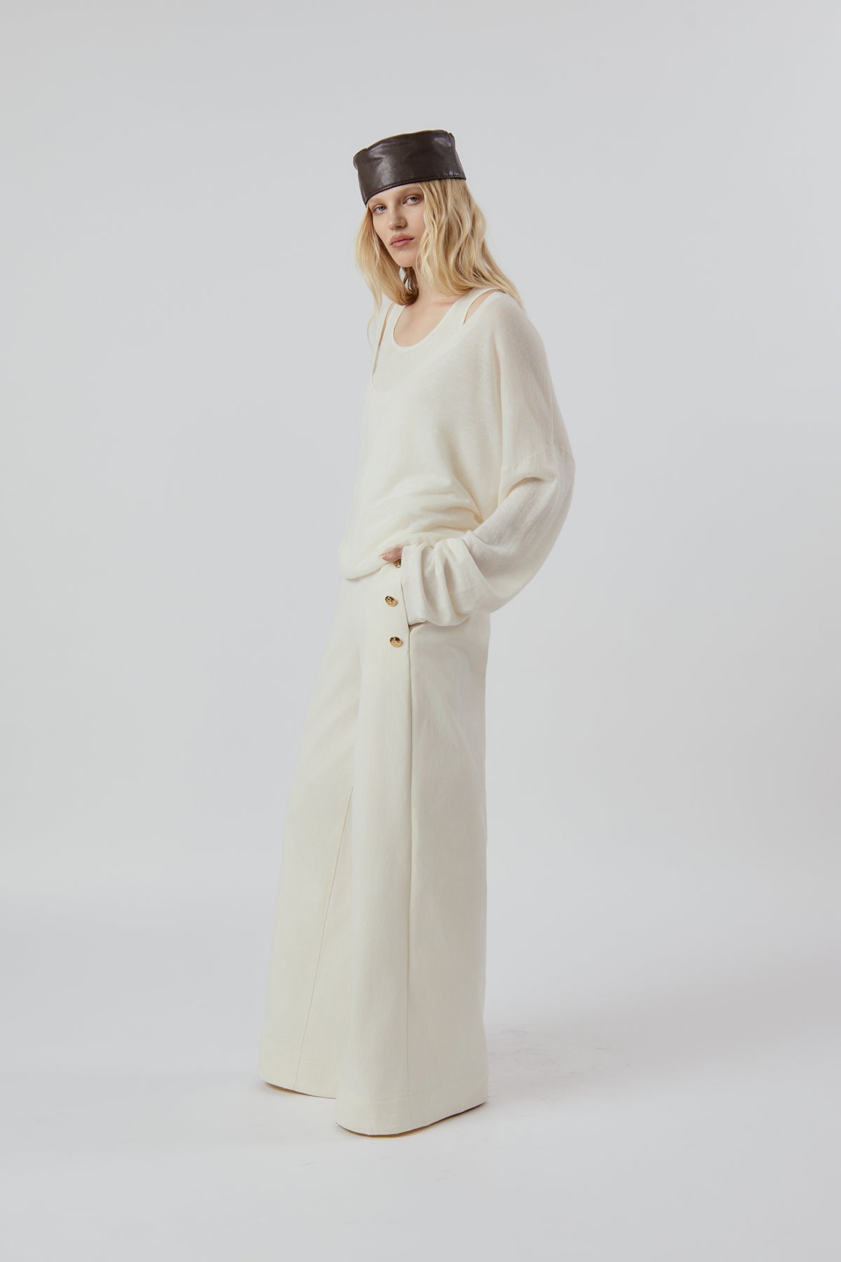 Other Store Elara Layered Knit Set in Ivory