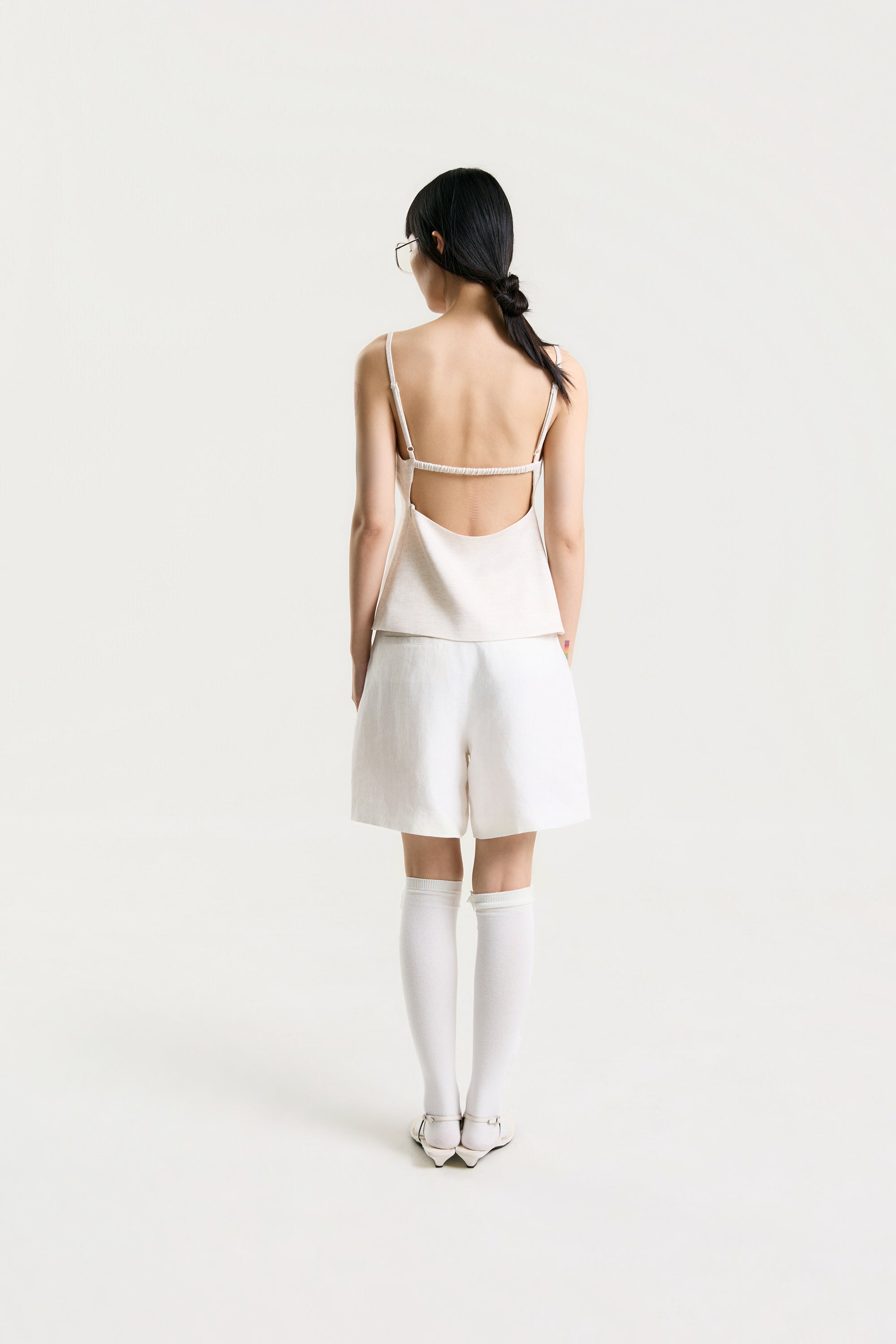 OTHER STORE Elio Linen Bermuda Shorts in White
