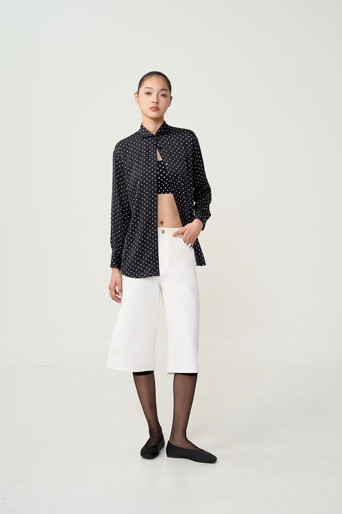 Elliot Relaxed Dot Shirt Black